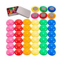 42 piezas nevera imán, imanes pequeños para pizarra blanca en 6 colores, pizarra blanca, aula, oficina, taquillas Ø 20 mm, 8 mm de grosor - details 0