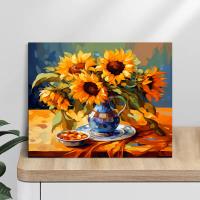 RUOPOTY-pintura por números para adultos, regalos originales, imágenes por números, flor del sol, colorear por números, decoraciones para el hogar - details 1