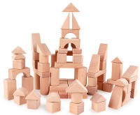 Bloques de construcción Montessori para niños, juguete educativo de bloques geométricos, arcoíris, Castillo de madera de colores - details 0