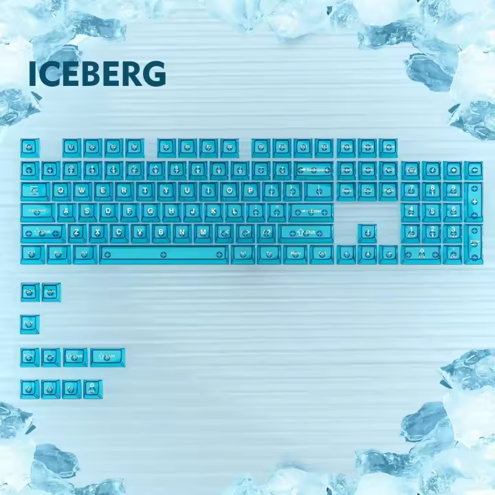 Tecla RGB brillante de cristal para PC, niebla transparente rosa de 115 teclas, archivo de configuración MDA para teclado MX Switch - 1