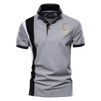 polos hombre manga corta ropa hombre 100% algodón insignia bordado Polo para hombres de manga corta Patchwork Polos de hombre calidad verano marca hombres ropa - details 4