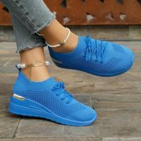Zapatillas de deporte informales para mujer, zapatos de malla transpirables con cordones, Tenis de plataforma para caminar y correr, moda de verano - details 32