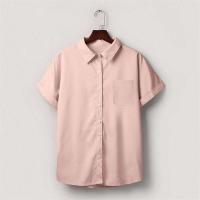Blusa lisa de manga corta para mujer, camisa informal de un solo pecho, de moda - details 26
