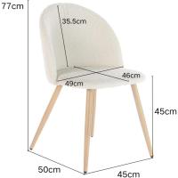 Juego de 4 sillas de comedor con asiento y respaldo suaves, con patas de metal macizo, para sala de estar, dormitorio, cocina o comedor, ante marrón - details 65