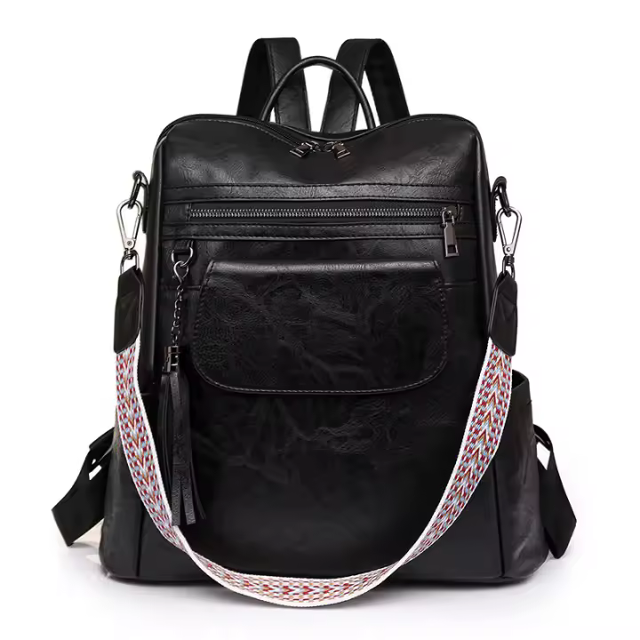 Mochila de cuero para mujer, diseño de moda, bolsos de hombro para mujer, mochila de viaje - 1