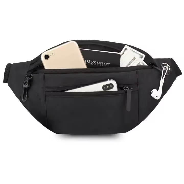 Riñonera Mujer Hombre con Conector para Auriculares, bolso para Entrenamiento al Aire Libre, Viajes, Correr, Senderismo - 1