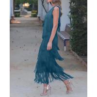 Vestidos asimétricos con flecos en los hombros, moda entre las mujeres - details 5