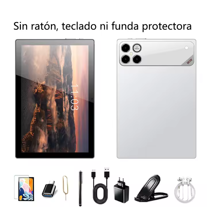 La tableta P30 de 10.1 pulgadas funciona con Android 15, viene con una funda con teclado incluida, ofrece una variedad de opciones de RAM (4/6/8 GB) y almacenamiento (64/128/256 GB), compatible con Wi-Fi 6, y está disponible en negro, plateado, naranja y - 1