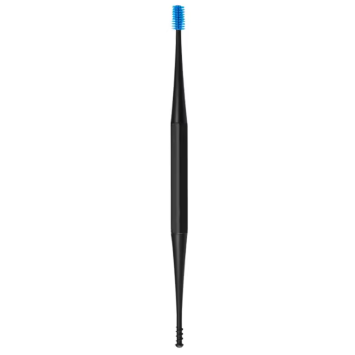 Limpiador de cera para los oídos, limpiador de silicona de doble cabeza en espiral, color azul - 1