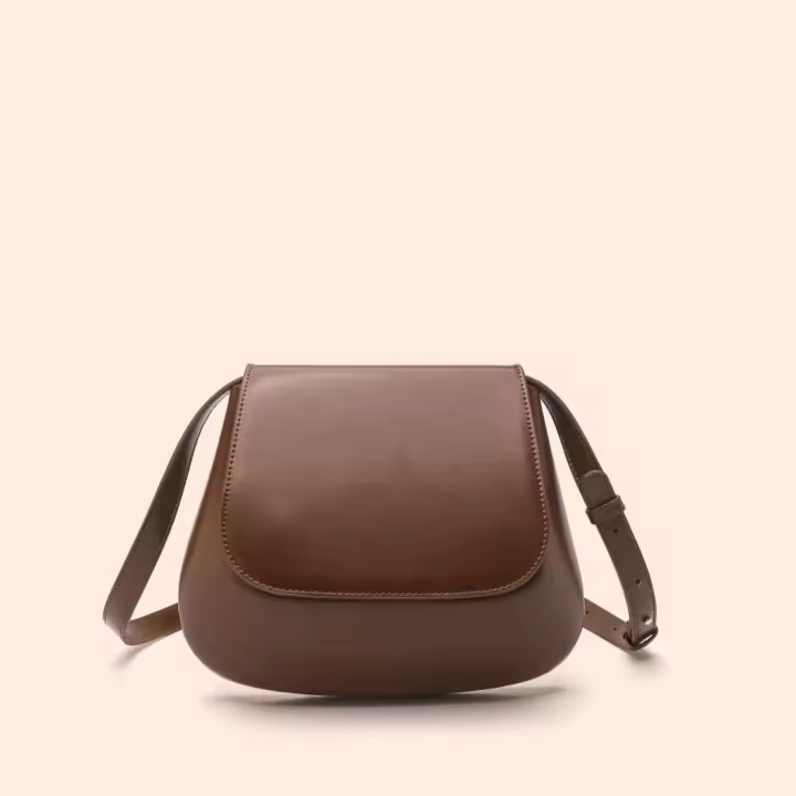 Nuevo bolso de mano marrón, bolso de sillín texturizado de alta gama para mujer, bolso cuadrado pequeño de mensajero retro de diseño de nicho versátil de moda. - 1