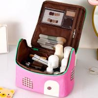 Bolsa de maquillaje de cabina bonita de gran capacidad, estuche de cosméticos de mano Kawaii con forma de casa, bolsa de almacenamiento de artículos de tocador cuadrada con cremallera para mujer - details 5