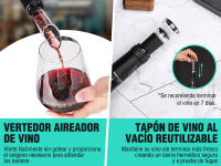 HAUSHOF Juego de Sacacorchos 4 en 1, Abridor de Vino con Soporte, Sacacorchos Eléctrico con Tapón de Vino al Vacío, Cortador de Papel de Aluminio, Vertedor de Vino - details 5
