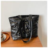 Moda señoras Tote bolsos de gran capacidad de algodón acolchado bolsa de compras rombo bolso portátil acolchado sólido para viajes de ocio - details 25