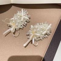 1 par de pinzas para el pelo de novia con estilo coreano, cuentas de perlas blancas, horquilla para novia, tocado de boda con borlas hecho a mano, accesorios para novia - details 11