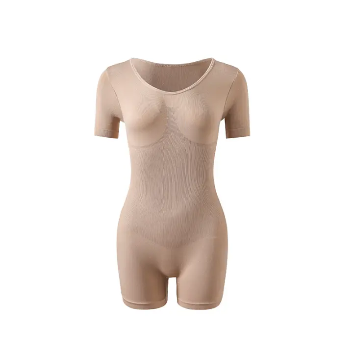 Body Moldeador para Mujer - Body Shaper de Manga Corta con Escote Redondo - Bodysuit Ajustado y Elegante - 1