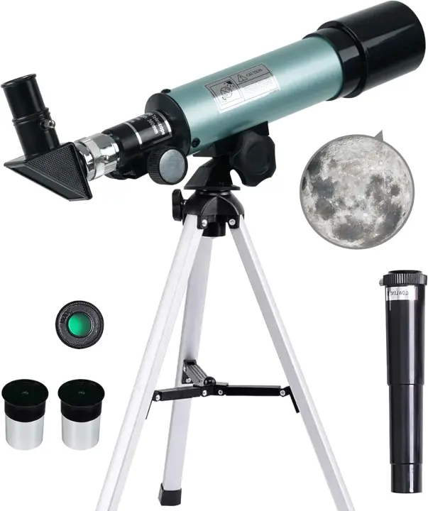 Telescopio Astronómico para Niños 360/50mm 90X Refractor con Trípode Regalo Ideal para Observar la Luna, Aves - 1