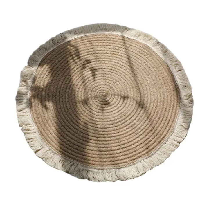 Alfombra de Salón Redonda, Fibra de Yute, trenzada a Mano para Salón, habitación, Decoración - 1