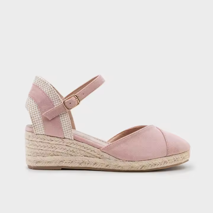 Cuñas de Esparto con Correa en el Tobillo para Mujer, Alpargata de Cuña de Yute con Hebilla para Verano - 1