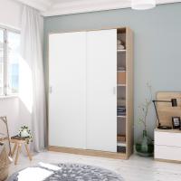 Armario de Estante Corredor Blanco Artik y Roble Canadiense 120 cm de Largo, 200 cm de Alto, 50 cm de Fondo Ideal para Dormitorio o Habitación - details 1