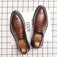 Zapatos de boda formales marrones de negocios minimalistas Oxford de corte completo integrados de talla 38-48 para hombre - details 2
