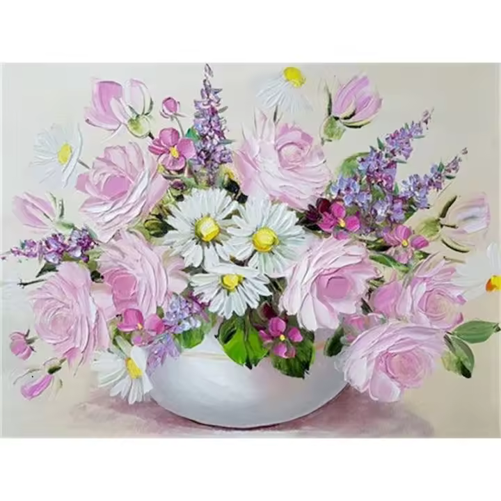RUOPOTY-pintura moderna por números, pintura de regalo Original con número de flores, regalo personalizado, decoración de pintura - 1