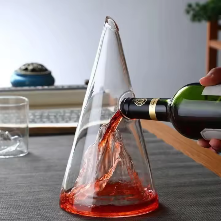 Botella de vino tinto de vidrio monoborosilicato, cascada rápida, separador piramidal, decantador de whisky, herramienta basculante - 1