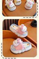 Suelo de cuatro estaciones de suela gruesa antideslizante para el hogar de lino para niños para zapatillas Diseño de princesa - details 12