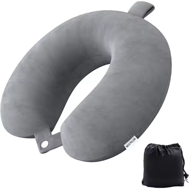 Cojín de viaje viscoelástico para el cuello, Ligera, paquete para Avión, Tren, Coche, Viajes, camping ZP - 1