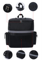 Bolsa térmica extra grande de 35L, impermeable, negra, con asa para el hombro, para entrega y capacidad para alimentos frescos. - details 5