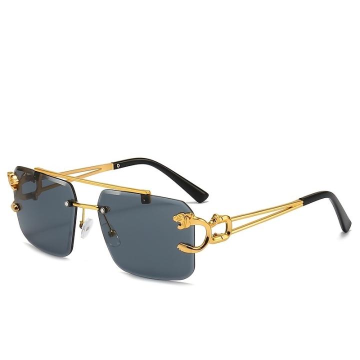 Gafas De Sol Graduables Para Miopía FELRES Modelo 8521 - Estilo Cuadrado Metálico - Lentes Tintadas Grises