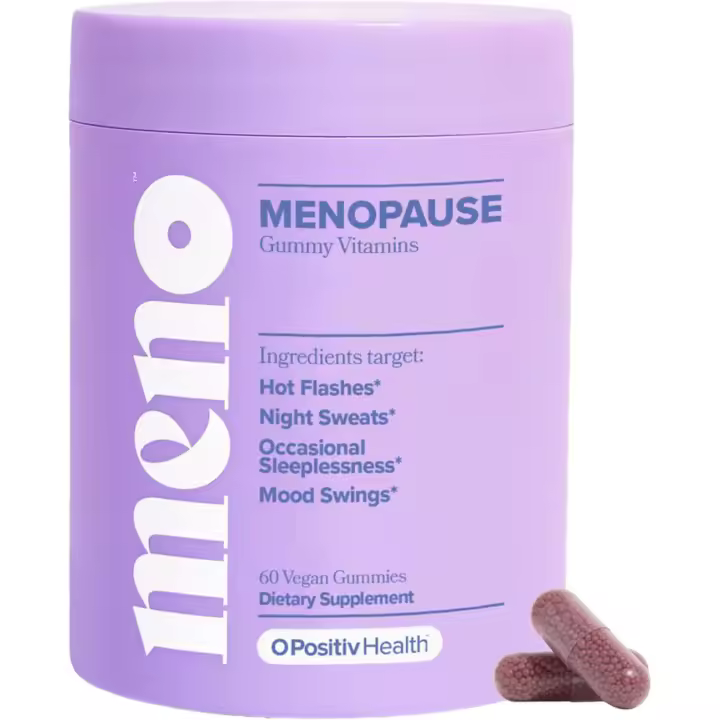 O Positiv MENO Vitaminas Suplemento de menopausia sin hormonas para mujeres Black Cohosh & Ashwagandha KSM-66 ayuda a aliviar los sofocos, - 1