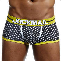 Marca JOCKMAIL, bragas masculinas, Boxers transpirables, ropa interior de algodón para hombres, bolsa convexa en U, calzoncillos sexis con estampado de hojas, pantalones cortos para el hogar - details 3