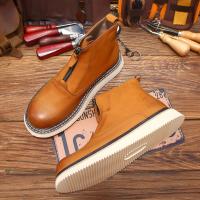 Cuero genuino de alta gama, piel de vaca de primera capa, transpirable, botas de hombre con suela blanda, zapatos de piel de vaca pura. - details 7