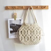 Bolso de Hombro de Playa de Algodón Tejido a Mano Bolso de Mano Blanco de Gran Capacidad para Chicas de Verano - details 5
