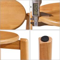Juego de 4 Taburetes Redondos de Madera Taburetes de Bar Silla Apilable Mini Taburete - details 7