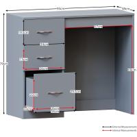 Descuento Riano - tocador para Maquillaje de 3 cajones, para mobiliario de Dormitorio, Blanco - details 15