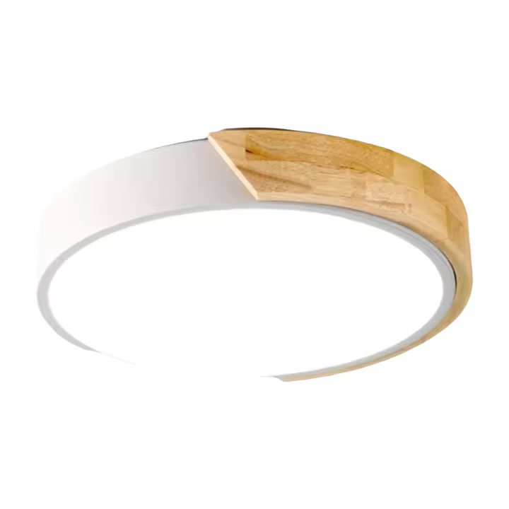 Plafón LED de Techo, 24W, 30x30x5 CM, Madera y PVC - 1