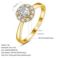 Anillo de Moissanite Kirin Palace 0.5CT para Mujeres Sólido 18K 14K 10K Oro Amarillo 5.0mm Corte Redondo D/VVS1 para Compromiso y Boda - details 2