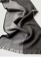 Toalla cuadrada de lana y cachemira con estampado de Chevron para hombre, 28x175cm, regalo de negocios largo de invierno - details 2