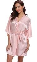 Bata de satén para mujer, lencería íntima, ropa de dormir sedosa, regalo de boda nupcial, bata de baño tipo kimono informal, camisón Sexy - details 11