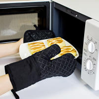 Guantes de silicona antideslizantes para horno, manoplas de algodón grueso para cocinar, barbacoa, accesorios de cocina - details 0