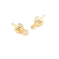 Perlas de latón de alta calidad con baño de oro de 18K, media perforación, para conectar dijes, tapas de perlas, accesorios para la fabricación de joyería DIY para mujeres - details 5