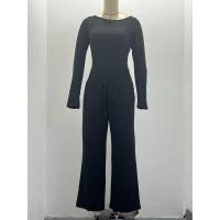 Conjunto de otoño Camiseta asimétrica de manga larga Pantalones de pierna ancha Traje informal Chándal - details 3