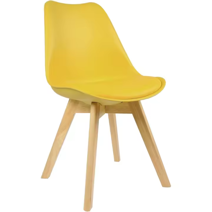 Comedor Sillas de Comedor Silla Torre Madera Silla de Escritorio Asiento Acolchado en Cuero Sintético y Polipropileno Silla de Cocina Silla Conferencia Gris BH29gr-4 - 1