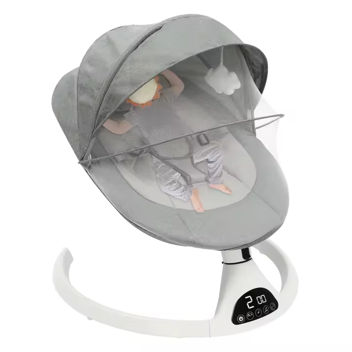 Mecedora eléctrica para bebé, soporte de aluminio con Bluetooth, versión táctil verde, Control remoto, 0-12 meses - 1