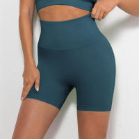 Pantalones cortos de yoga para mujer, leggings deportivos sin costuras de cintura alta con control de barriga para correr - details 1