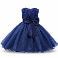 Elegante Vestido de Princesa para Niñas Talla de Flor Elegante Grandes Lazos - details 15