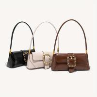 Bolso baguette retro vintage para mujer: elegante bolso de hombro marrón con correa de cadena en tono dorado, cierre magnético y forro de poliéster para uso diario, bolso novedoso - details 2