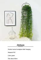 Árbol de eucalipto de 90cm y 12 tenedores, colgante de vid Artificial, plantas de pared, hoja de plástico con gradiente falso, jardín, hogar, ventanas y balcón - details 1