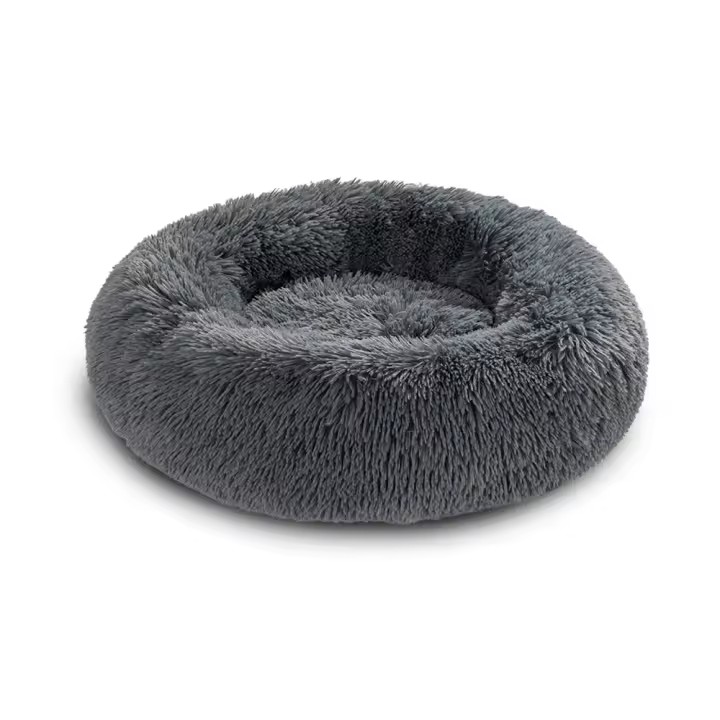 Cama de felpa larga para perro, cama redonda para mascotas, antiansiedad, cojín de sofá para perros pequeños y medianos - 1
